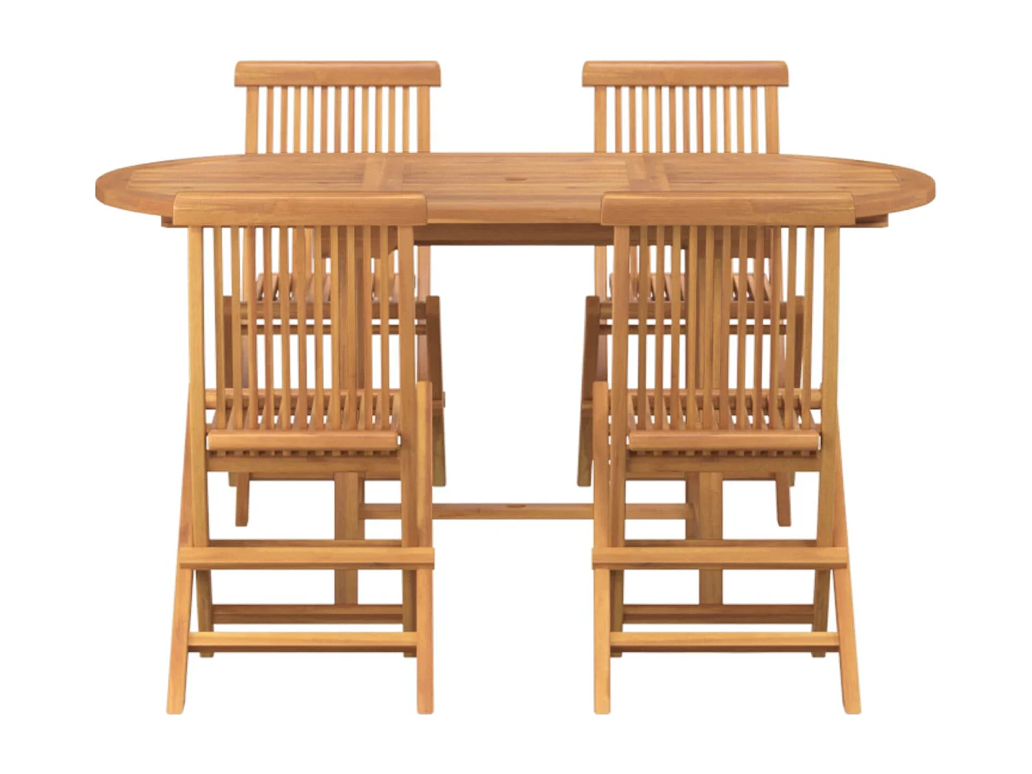 Ensemble de salle à manger pour jardin 5 pcs Marron