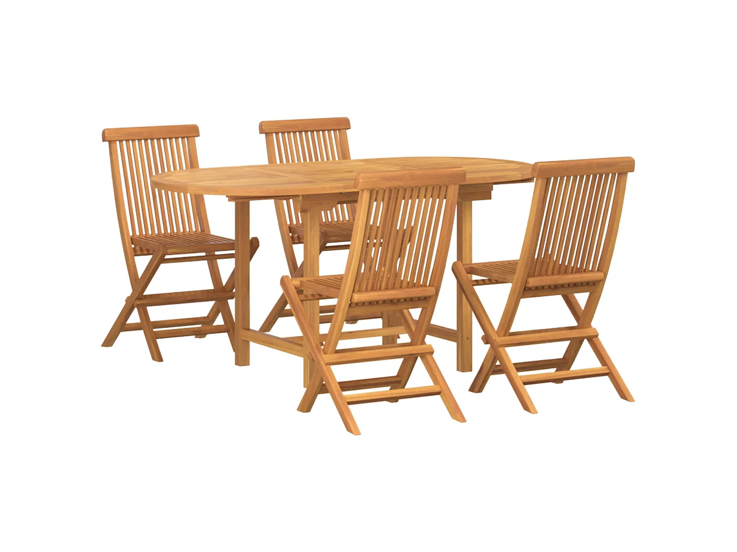 Ensemble de salle à manger pour jardin 5 pcs Marron