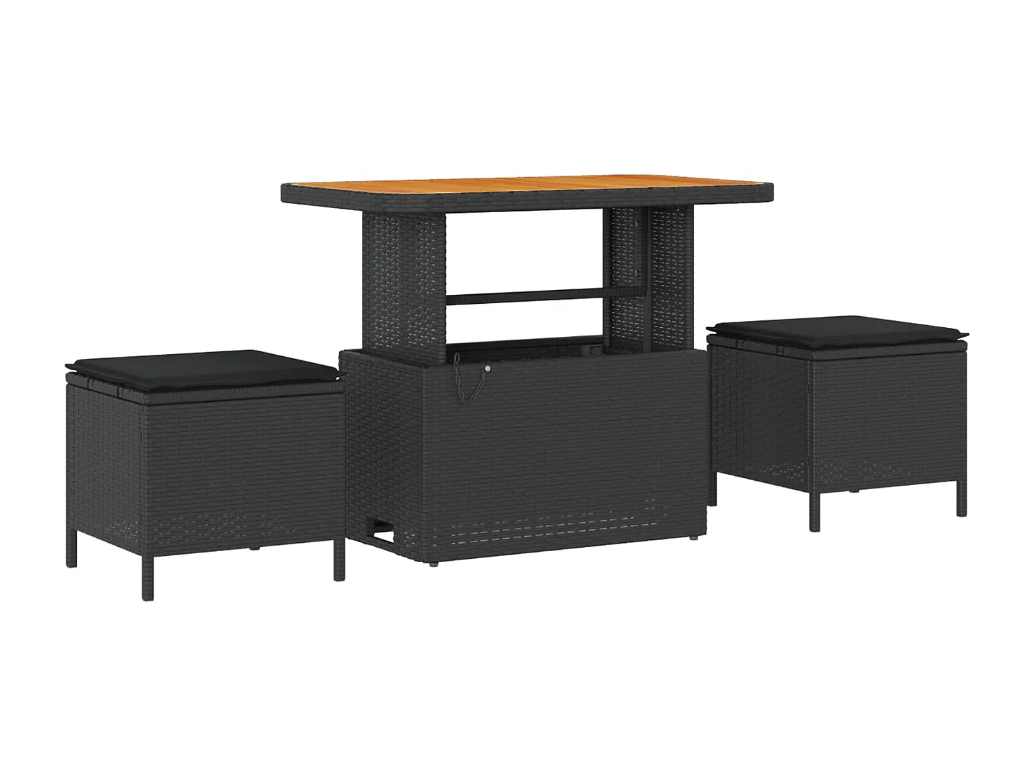 Set Divano da Giardino con cuscino 13 pcs Nero