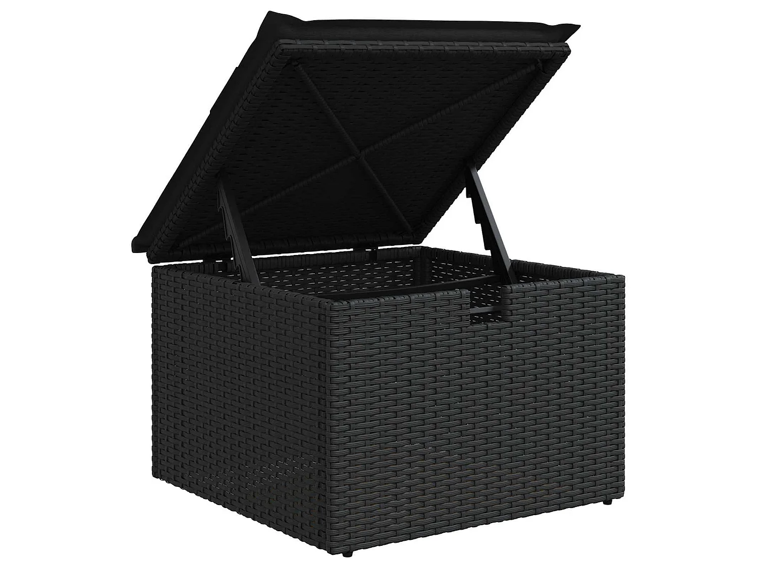 Ensemble de canapé de jardin 6 pc Noir polyrotin