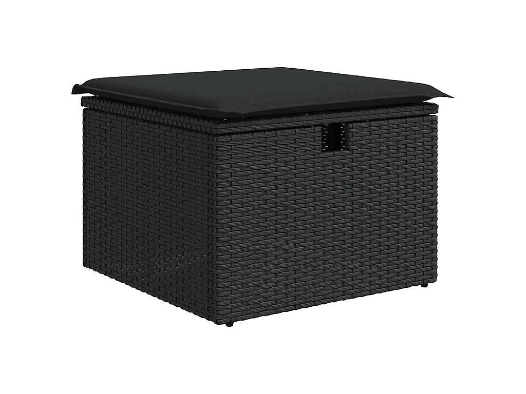 Ensemble de canapé de jardin 6 pc Noir polyrotin