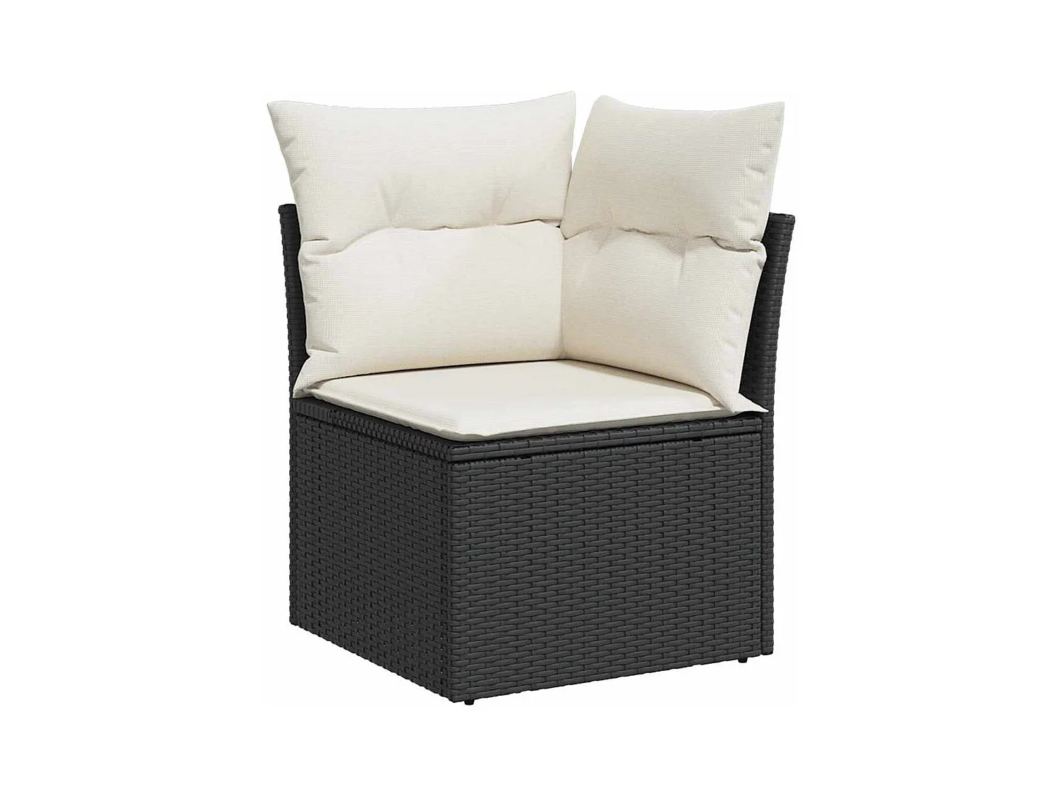 Ensemble de canapé de jardin avec coussin 6 pcs Noir et crème