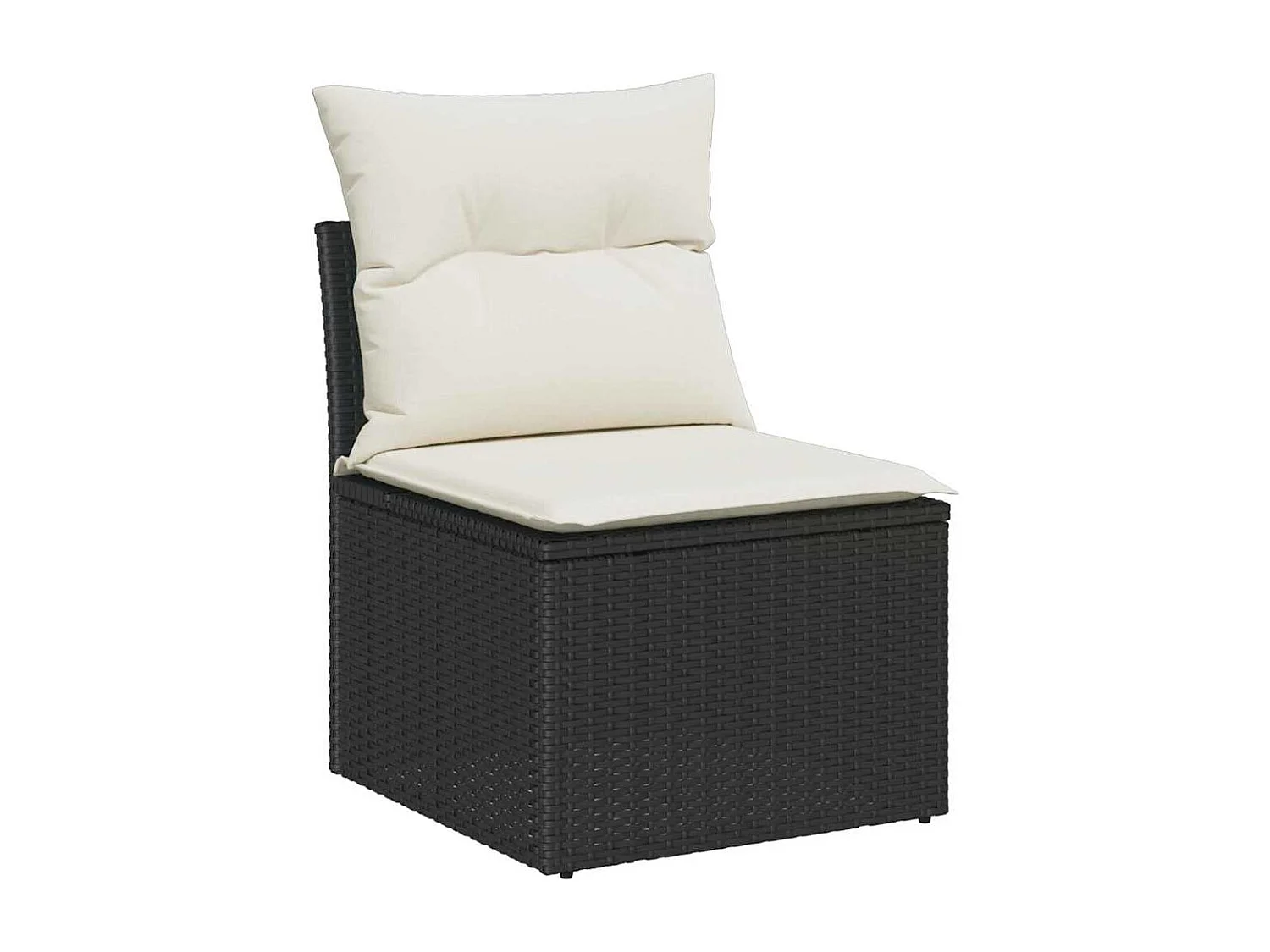 Ensemble de canapé de jardin 6 pcs Noir et crème Poly rotin