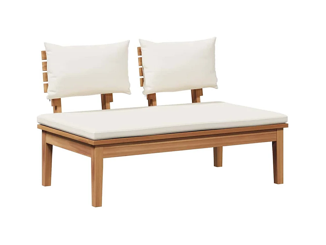 Gartenbänke Set mit Kissen mit Speicher 5 pcs Braun, Creme