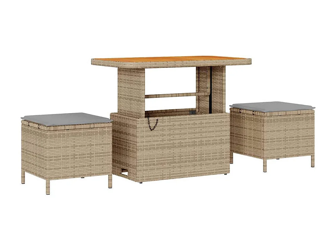 Ensemble de canapé de jardin 13 pcs Beige Poly rotin