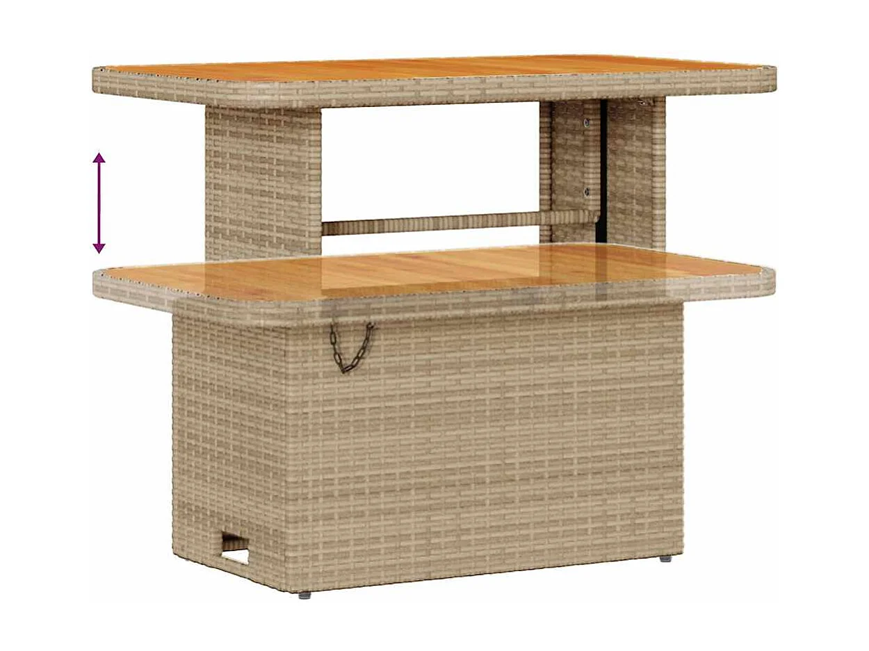 Tuinbankenset met kussen met opslag 13 pcs Beige Poly riet