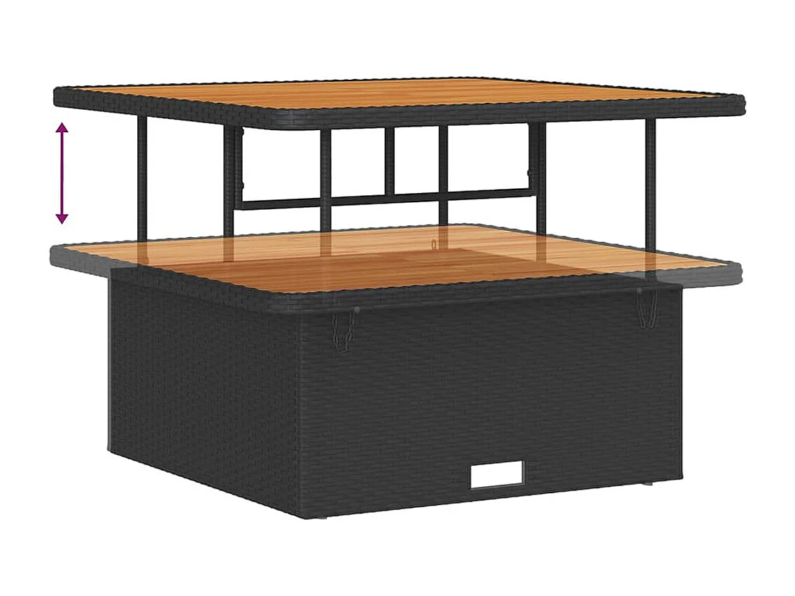 Ensemble de canapé de jardin 9 pcs Noir polyrotin