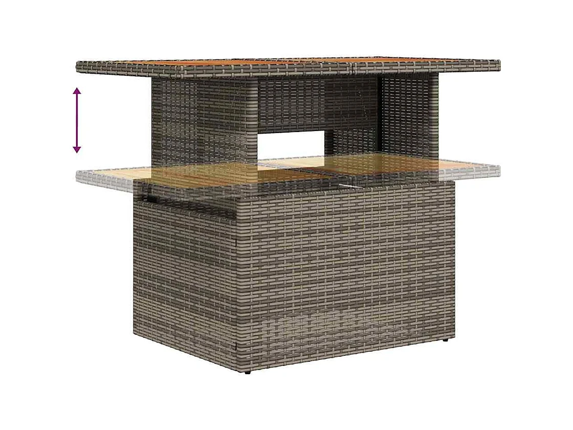 Garten-Sofa-Set mit Kissen mit Kissen 9 pcs Grau und Braun