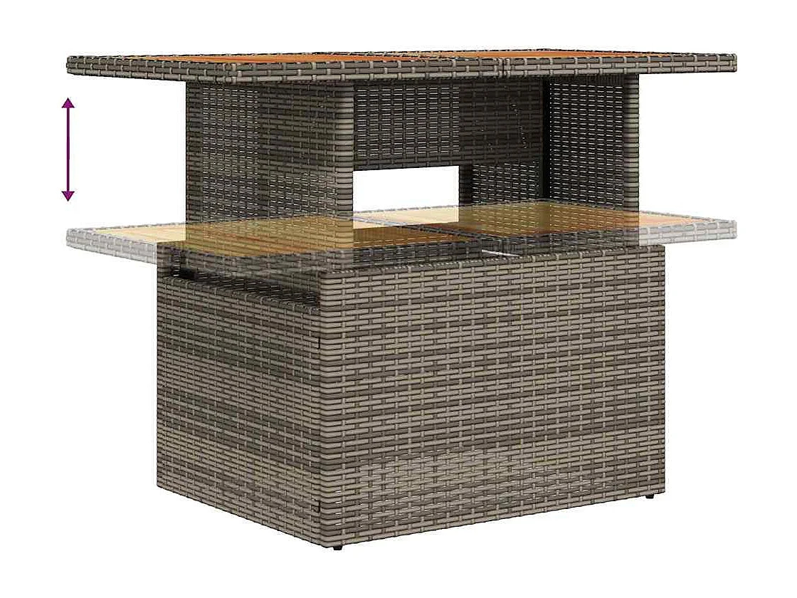 Ensemble de canapé de jardin avec coussin 9 pcs Gris et marron