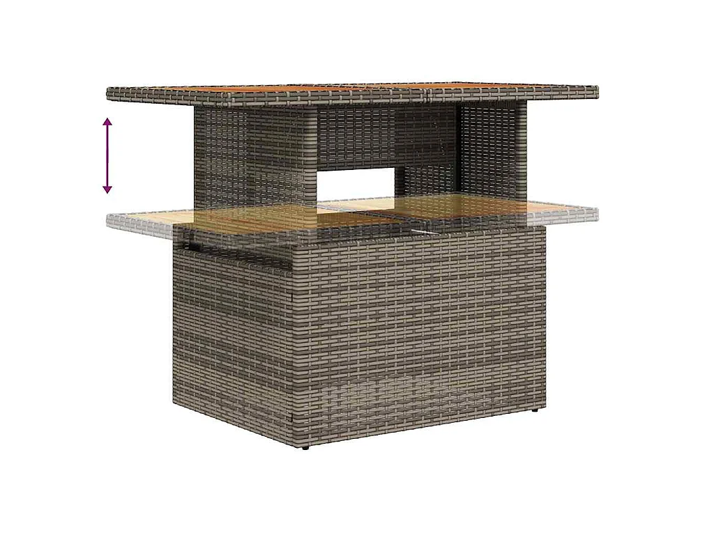 Ensemble de canapé de jardin avec coussin 9 pcs Gris et marron