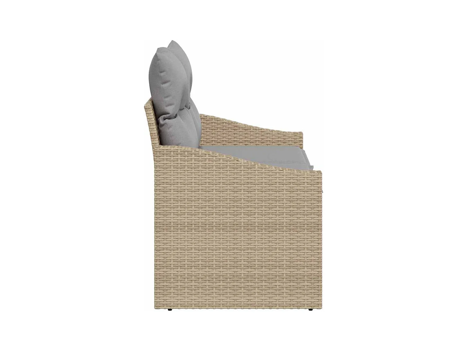 Canapé de jardin avec coussin Beige 123 x 62 x 69 cm polyrotin