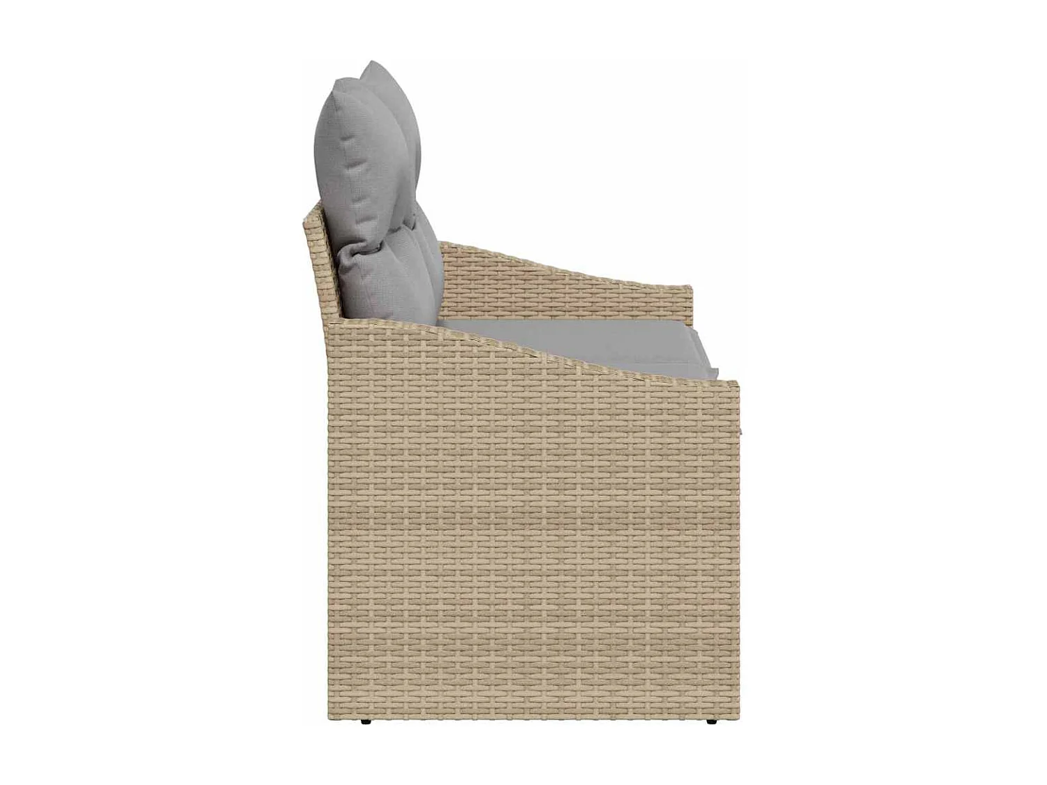 Sofá de jardín con cojín 123 x 62 x 69 cm ratán sintético