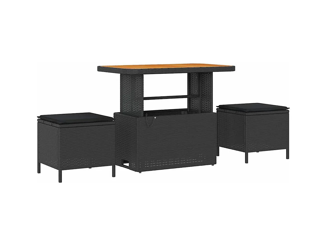 Ensemble de canapé de jardin 12 pcs Noir Poly rotin