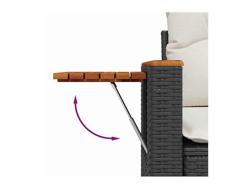 Ensemble de canapé de jardin avec coussin 8 pcs Noir et crème