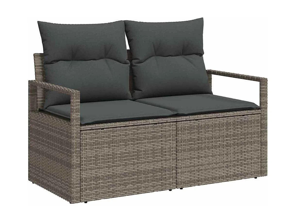 Ensemble de canapé de jardin 12 pcs Gris Poly rotin