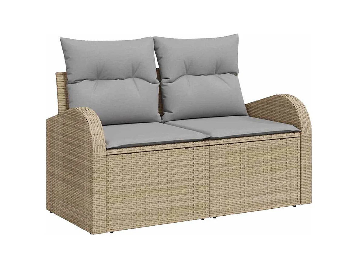 Ensemble de canapé de jardin 8 pcs beige et gris clair