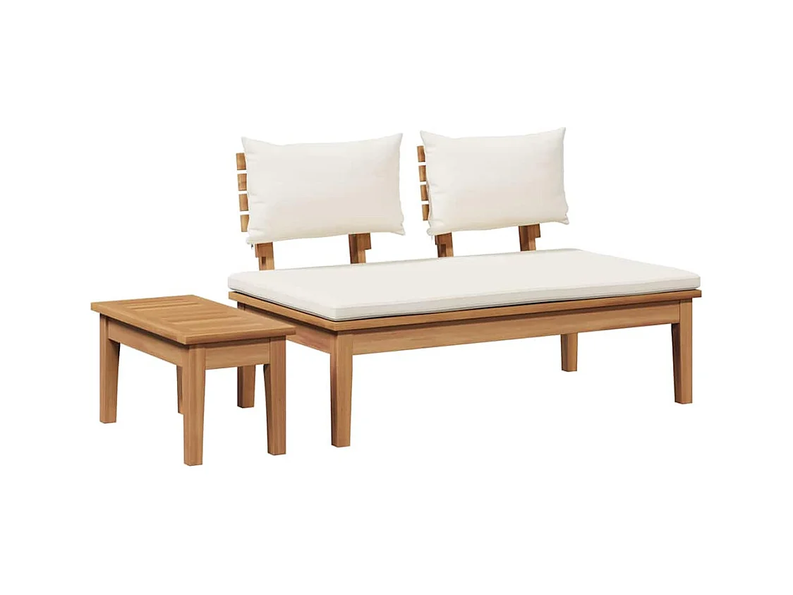 Panchina da giardino 2 pcs Marrone Legno massello di teak