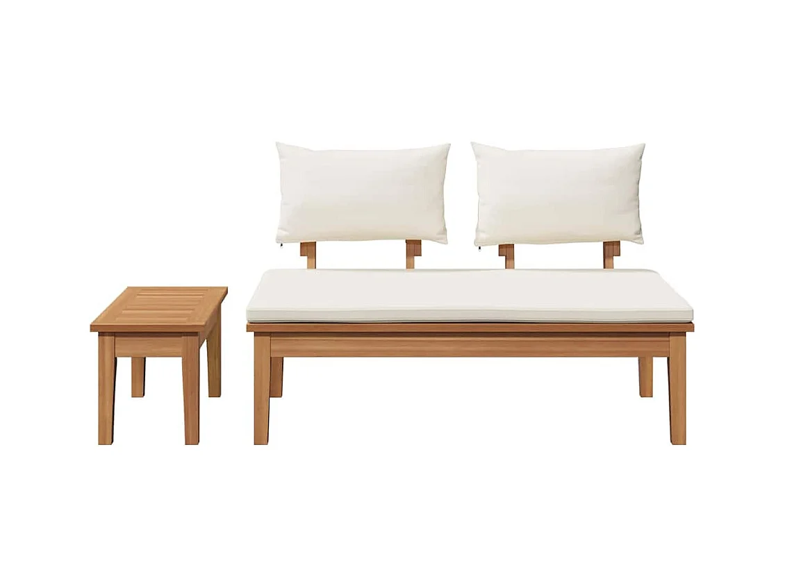 Panchina da giardino 2 pcs Marrone Legno massello di teak