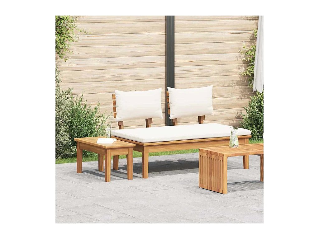 Gartenbank 2 pcs Braun Massivholz Teak