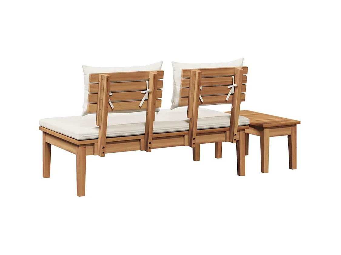 Gartenbank 2 pcs Braun Massivholz Teak