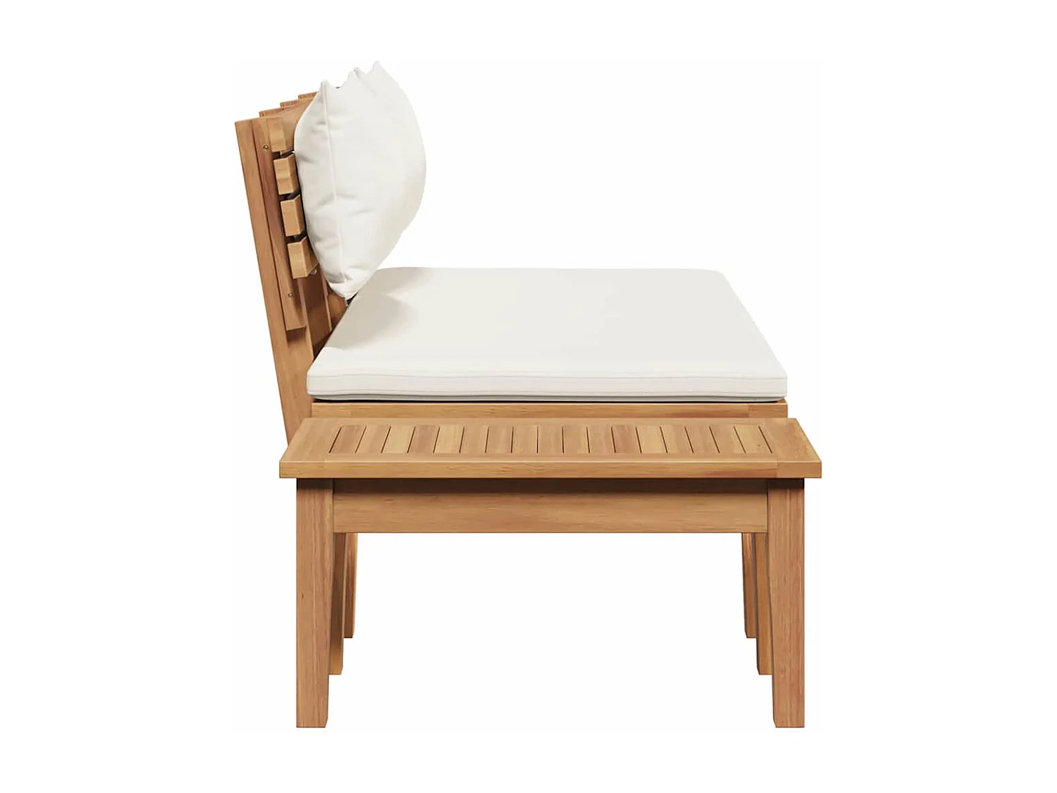 Tuinbank 2 pcs Crème en bruin Massief teakhout