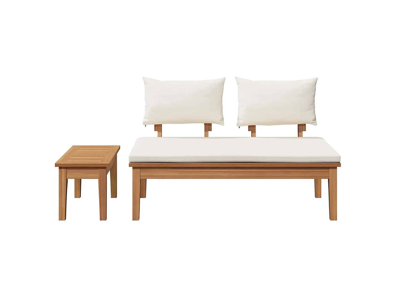 Ensemble banc et table de jardin 2 pcs Crème et marron