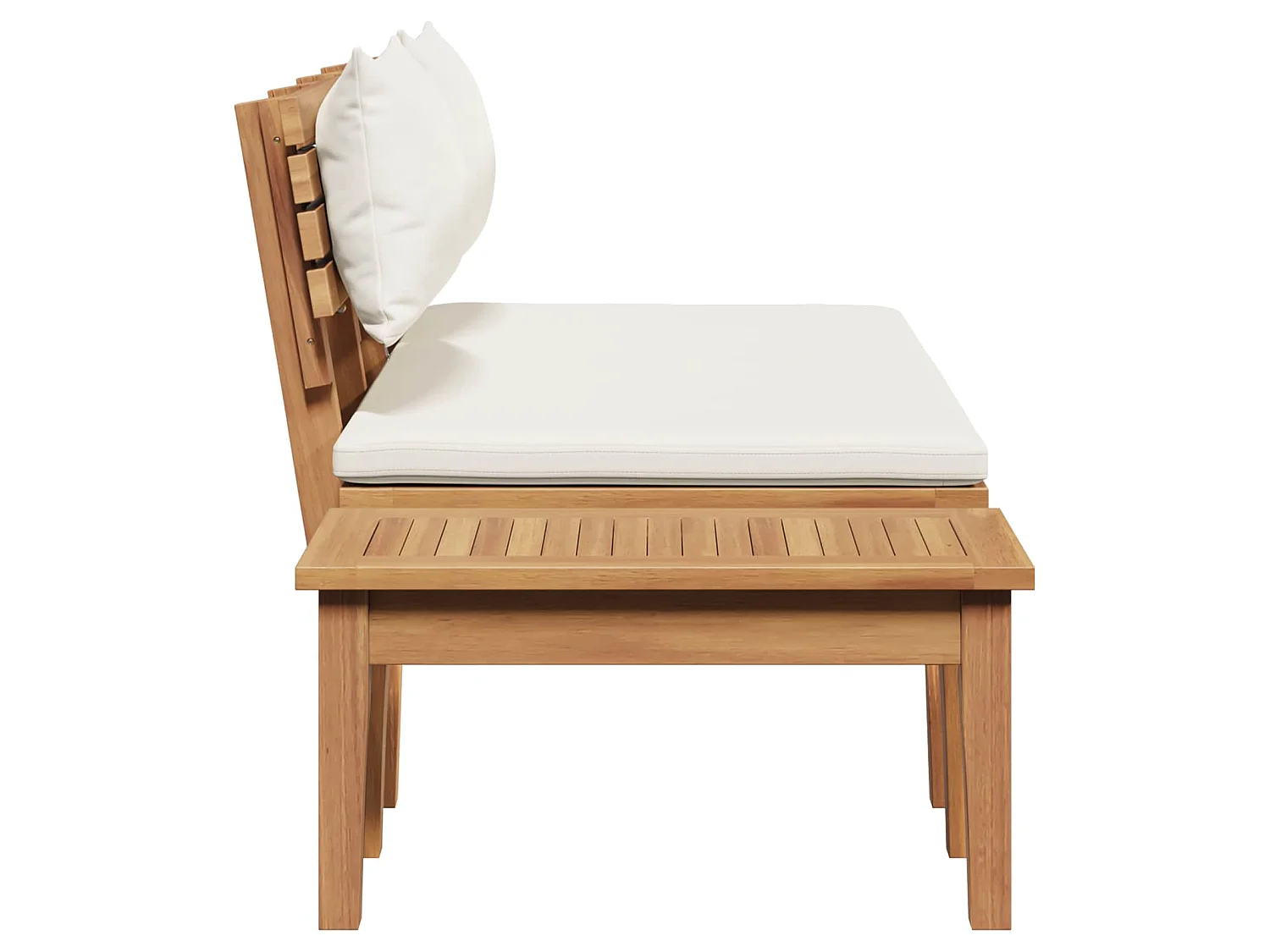 Ensemble banc et table de jardin 2 pcs Crème et marron