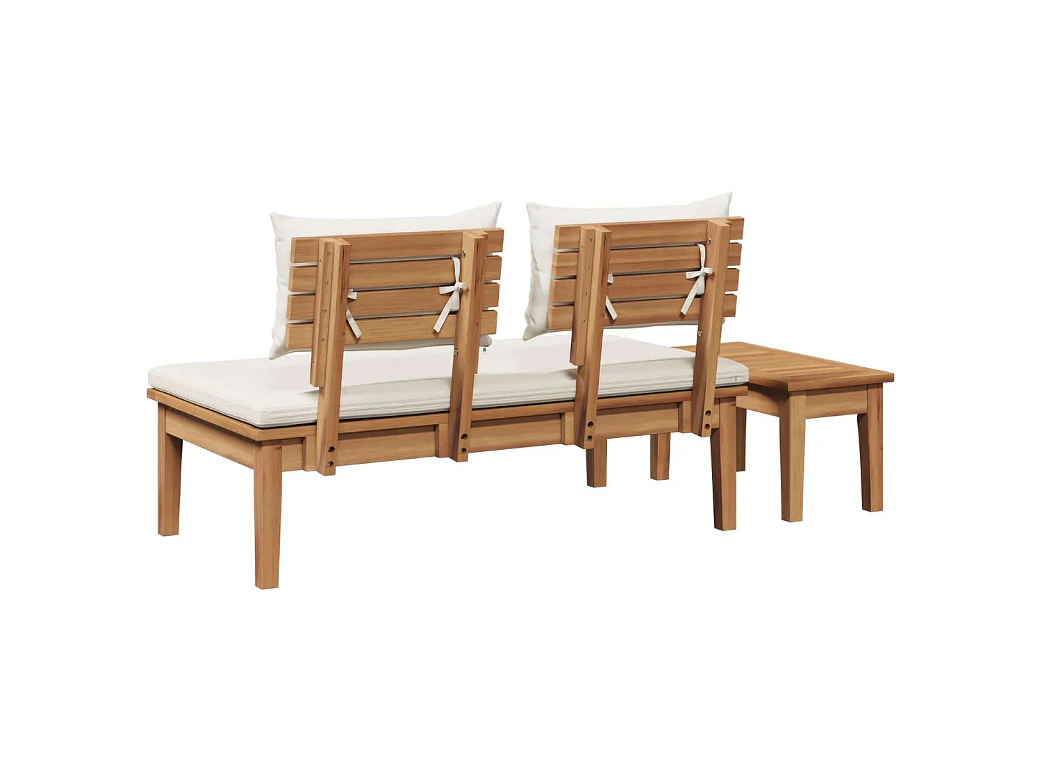 Ensemble banc et table de jardin 2 pcs Crème et marron