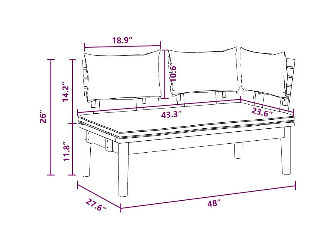 Gartenbank 2 pcs Braun Massivholz Teak