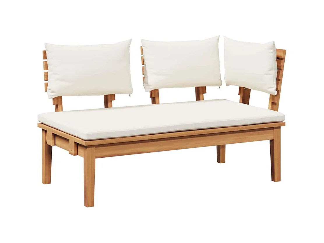 Gartenbank 2 pcs Braun Massivholz Teak