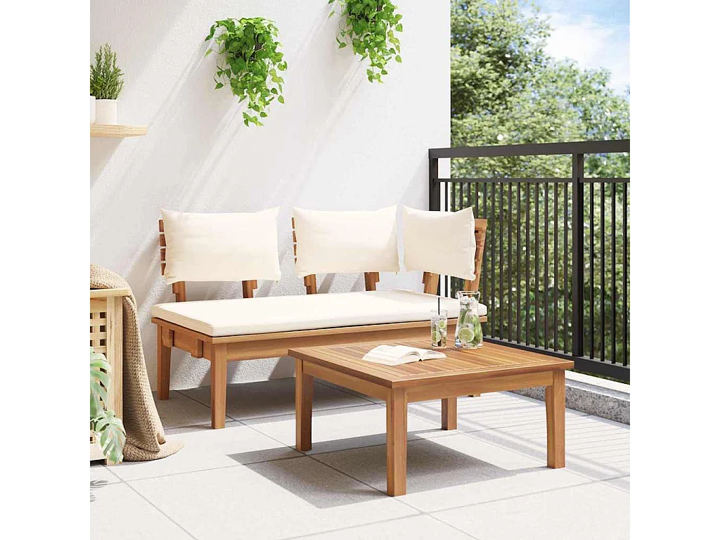 Tuinbank 2 pcs Bruin Massief teakhout