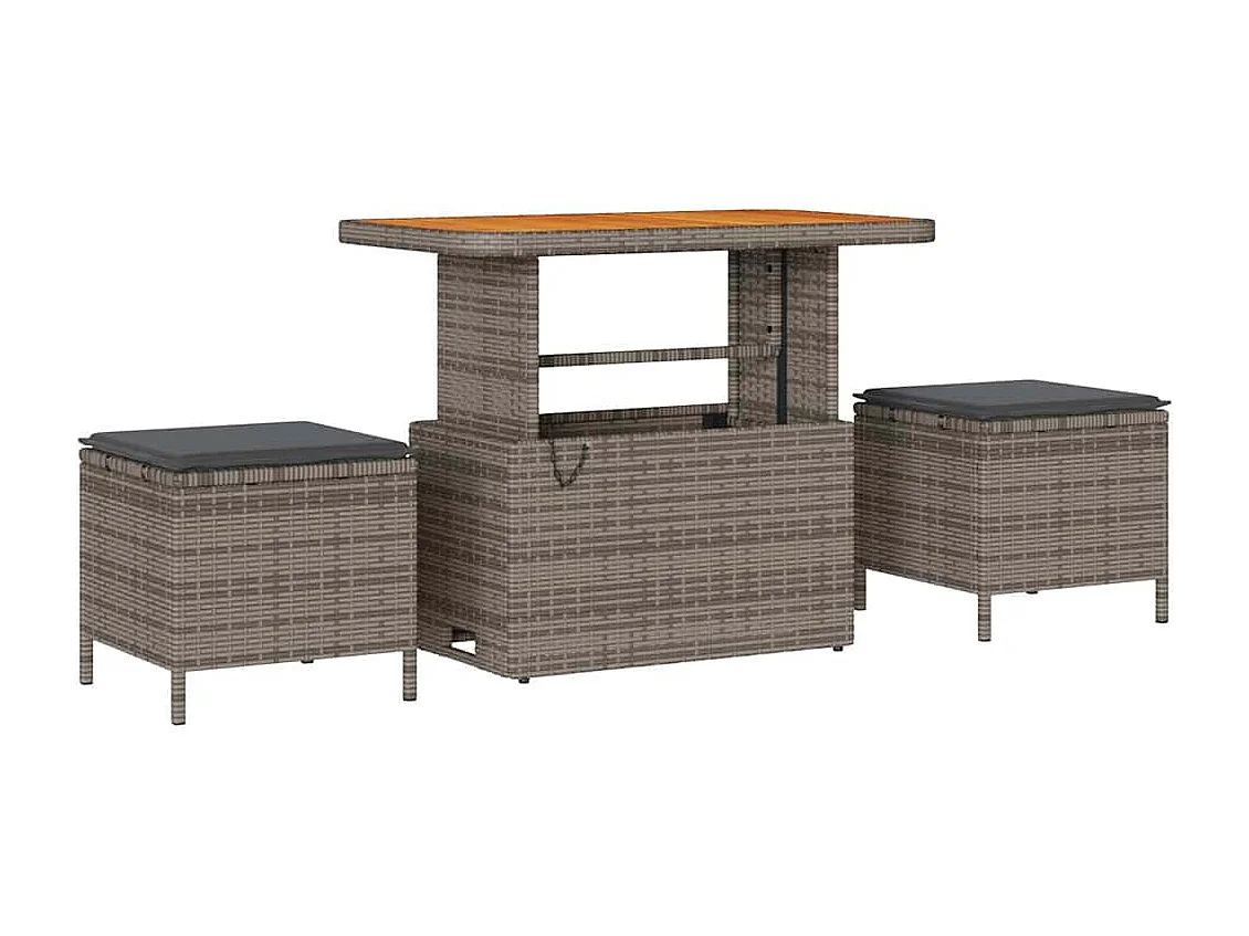 Ensemble de canapé de jardin avec coussin 9 pcs Gris Poly rotin