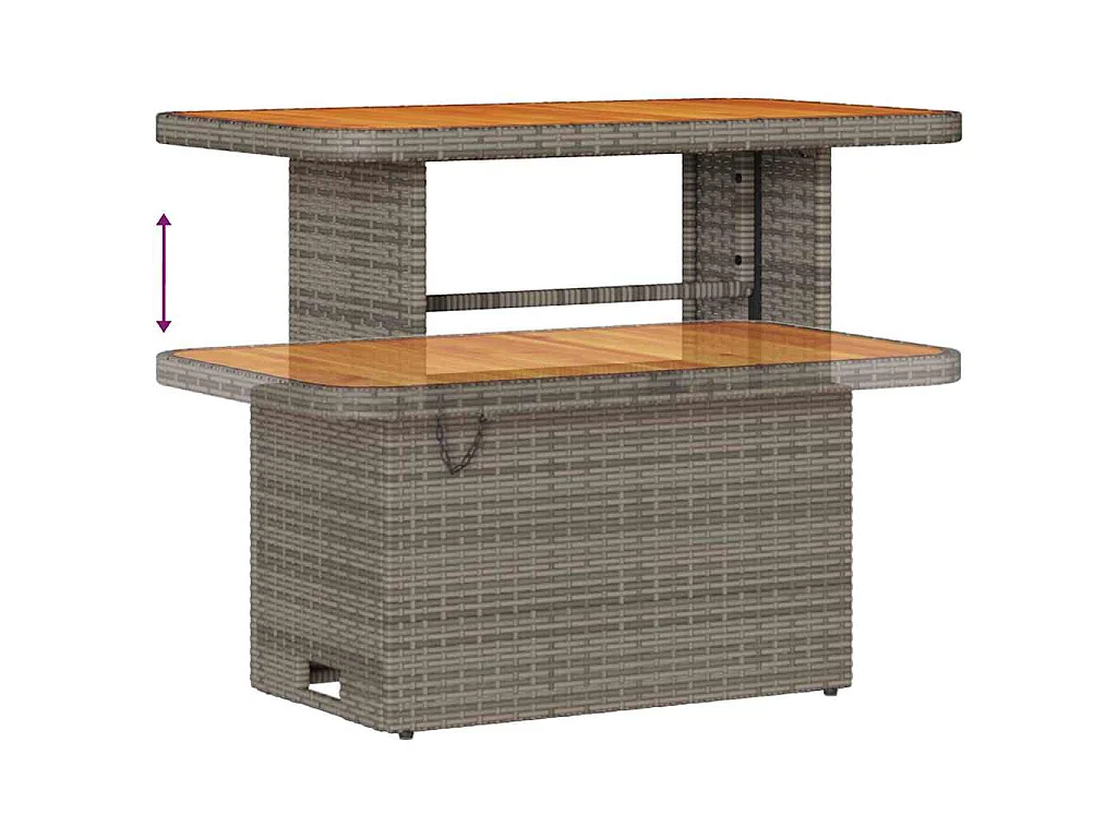 Set Divano da Giardino 9 pcs Grigio polyrattan