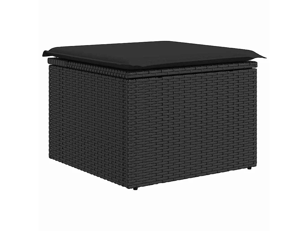 Ensemble de canapé de jardin 9 pc Noir Poly rotin