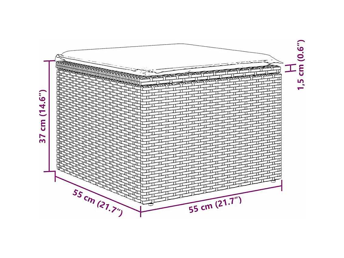 Ensemble de canapé de jardin 5 pcs Marron Poly rotin