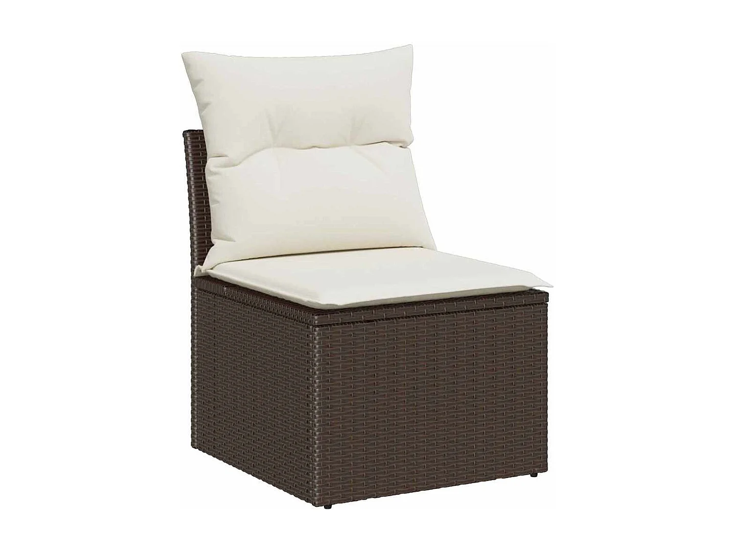 Canapé d’extérieur avec coussin 5 pcs Marron polyrotin