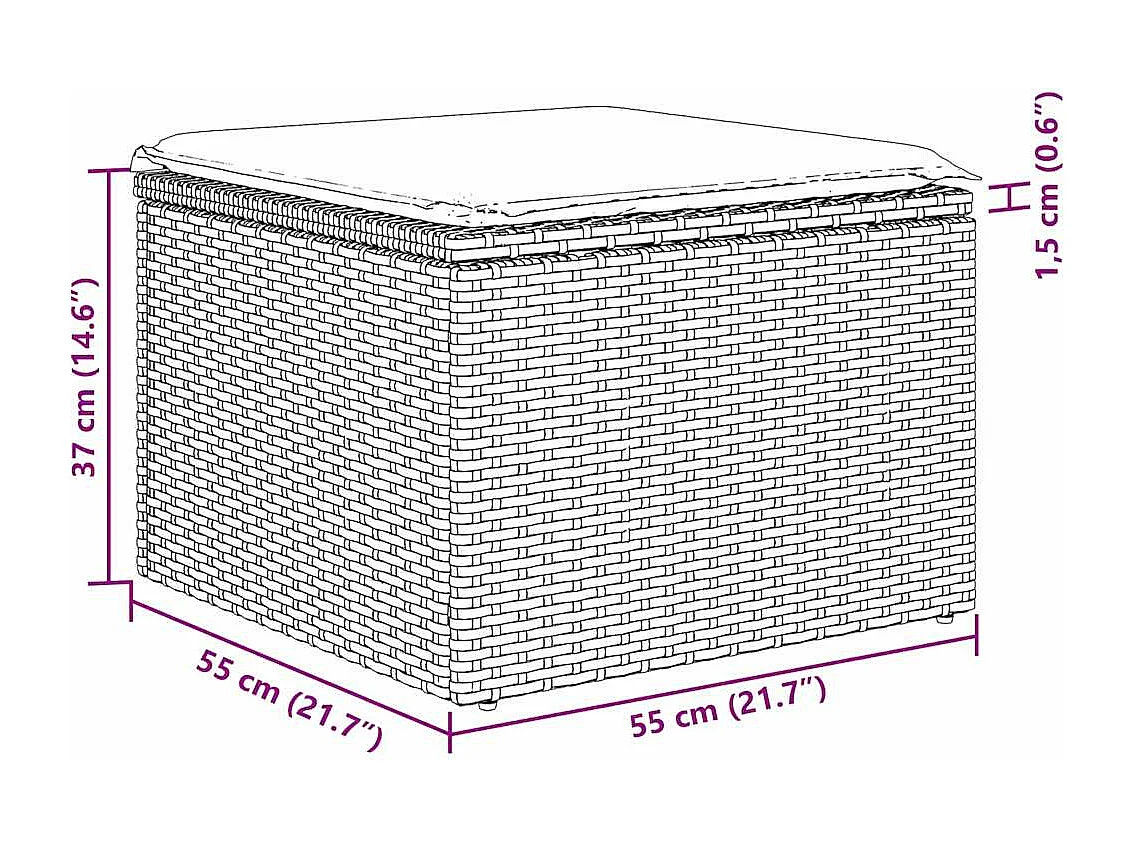 Canapé d’extérieur avec coussin 5 pcs Marron polyrotin