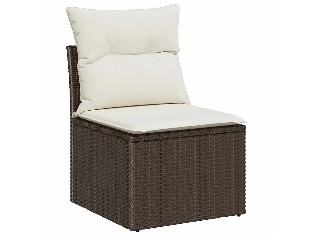 Outdoor-Sofa mit Kissen 5 pcs Braun Poly-Rattan