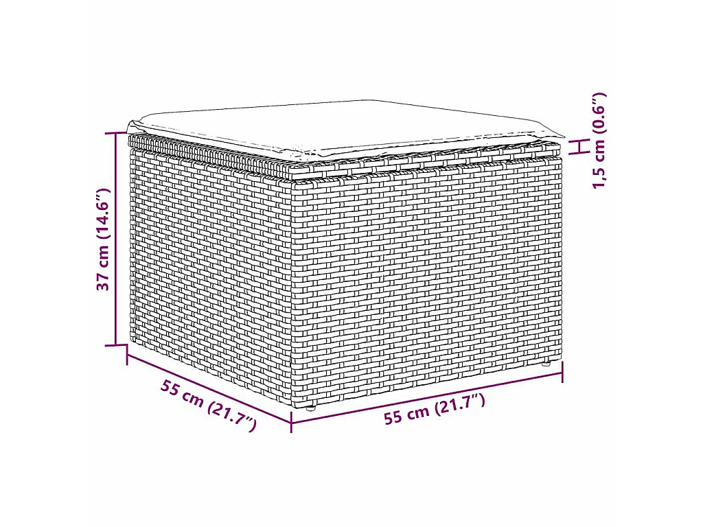Outdoor-Sofa mit Kissen 5 pcs Braun Poly-Rattan