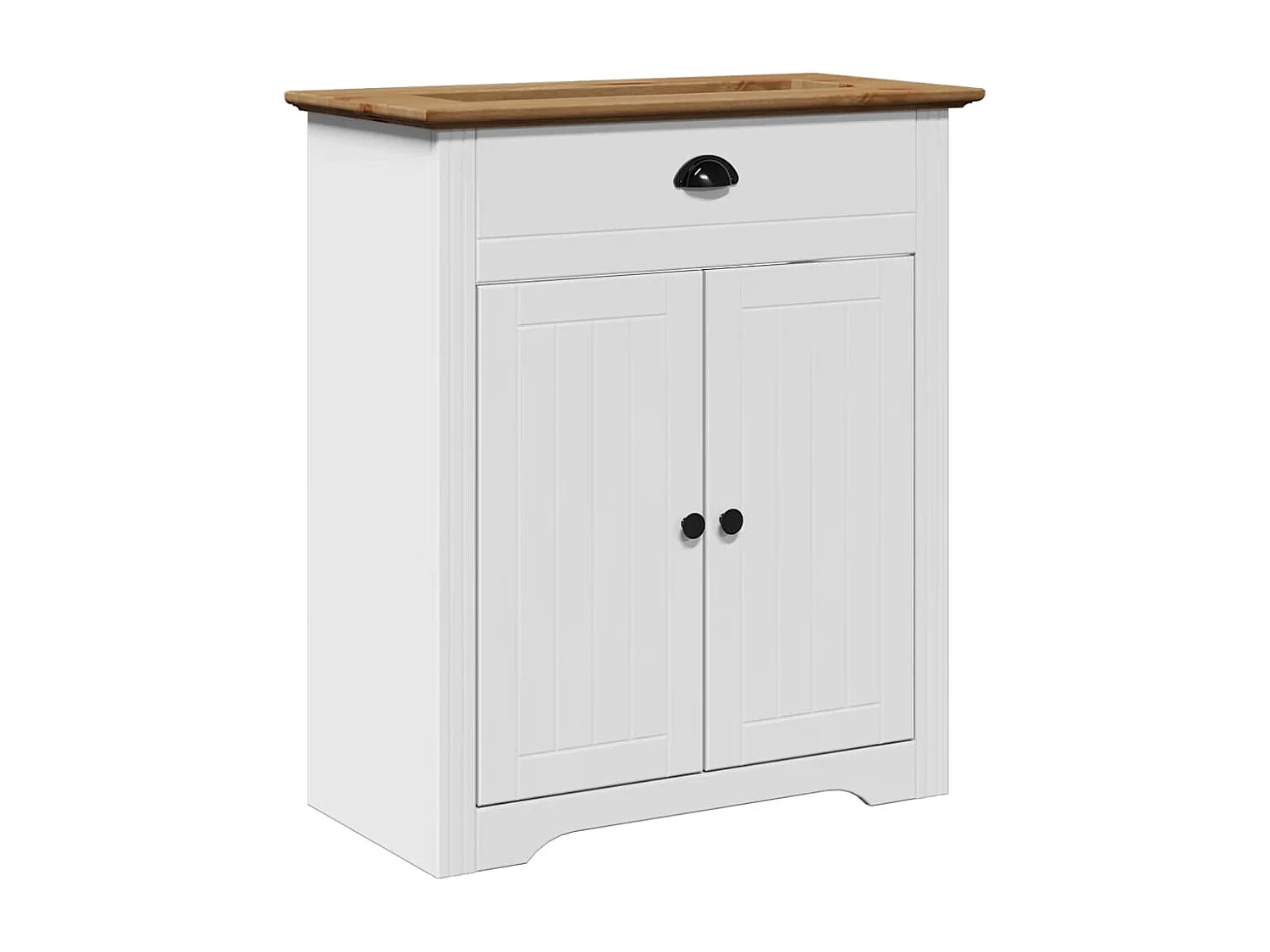 4 pcs conjunto de móveis WC BODO pinho maciço branco castanho