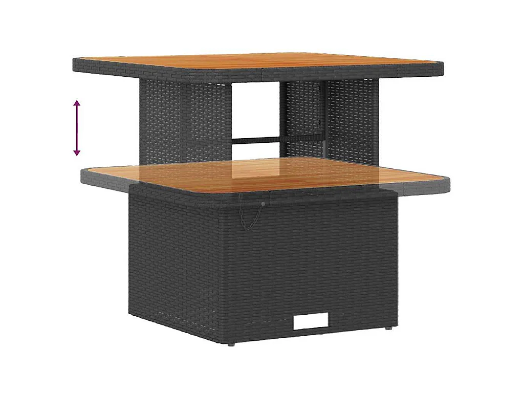 Tuinbankenset met kussen 10 pcs Zwart en Crème poly rattan