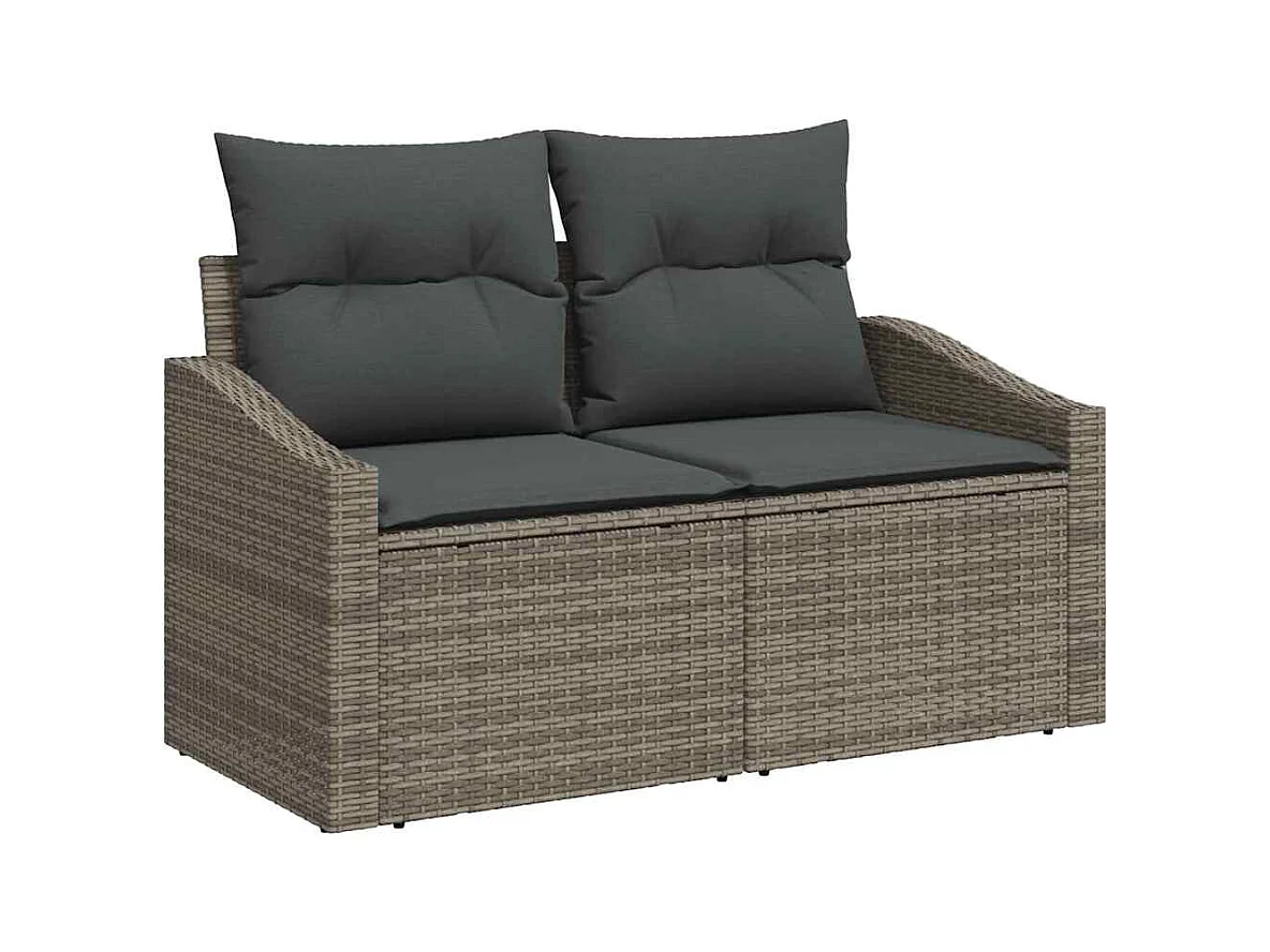 Ensemble de salle à manger pour jardin avec coussin 6 pcs Gris