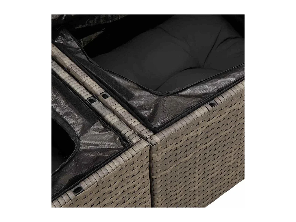 Garten Essgruppe mit Kissen mit Speicher 6 pcs Grau