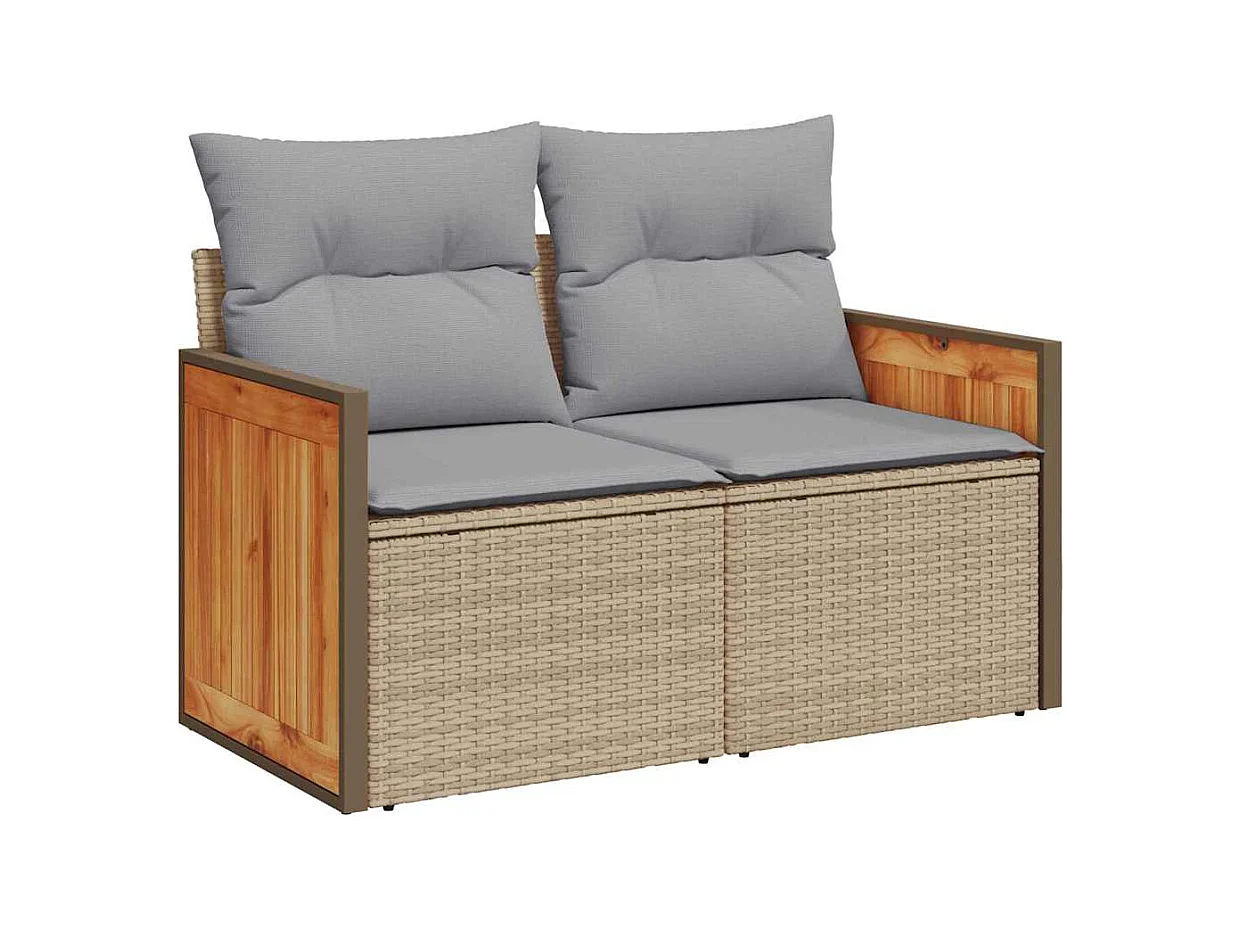 Ensemble de canapé de jardin 10 pcs Beige 90 x 55 x 71 cm