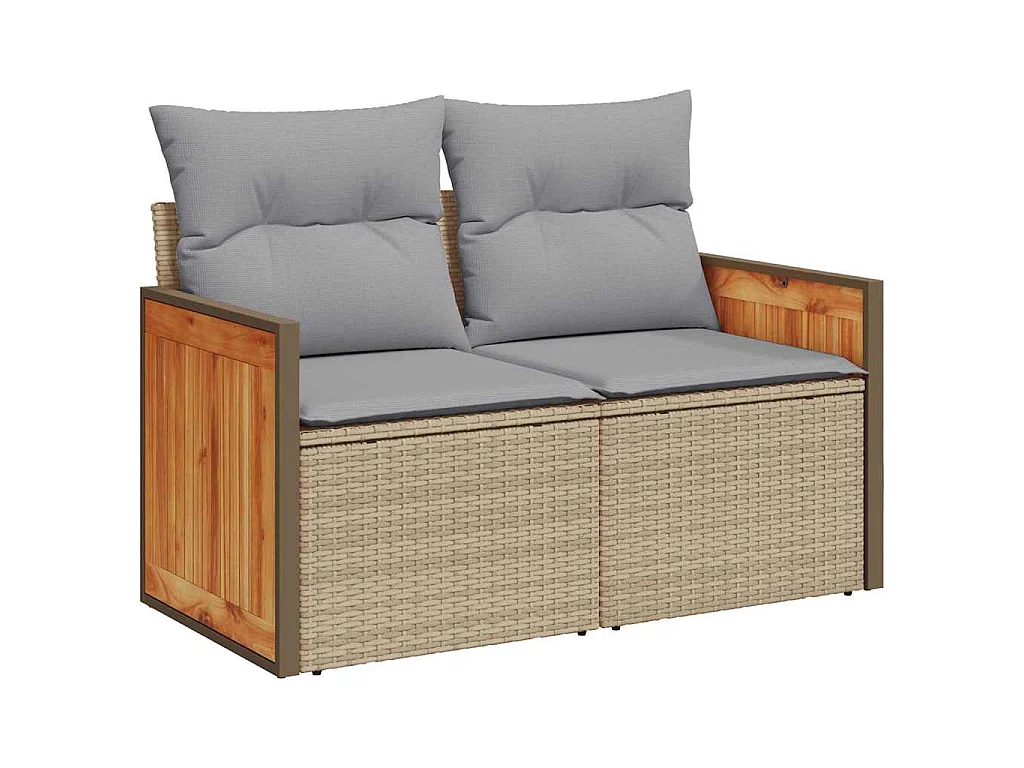 Tuinbankenset 13 st 9-Aantal zitplaatsen Beige en Licht Grijs