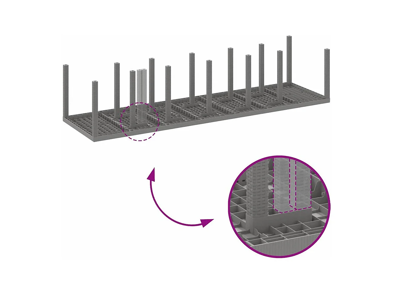 Table de Jardin Gris clair 350 x 100 x 73 cm polyrotin