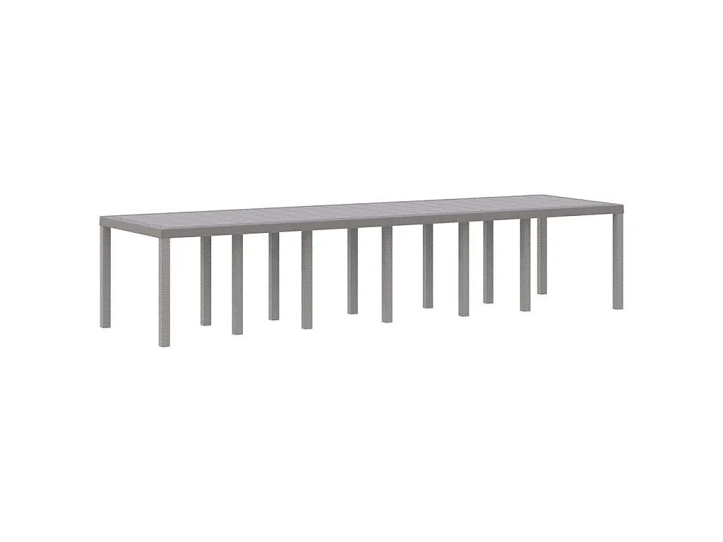 Gartentisch Hellgrau 350 x 100 x 74 cm Poly-Rattan