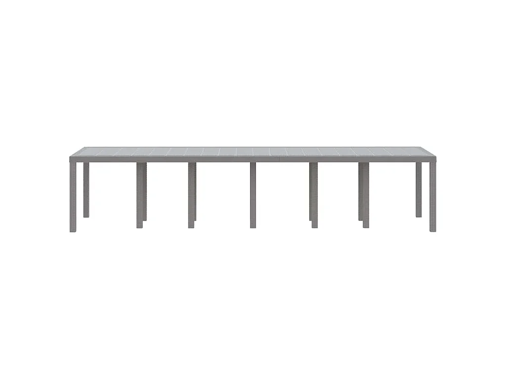 Gartentisch Hellgrau 350 x 100 x 74 cm Poly-Rattan