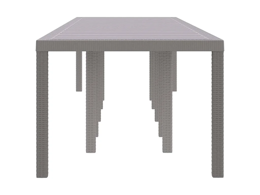 Gartentisch Hellgrau 350 x 100 x 74 cm Poly-Rattan
