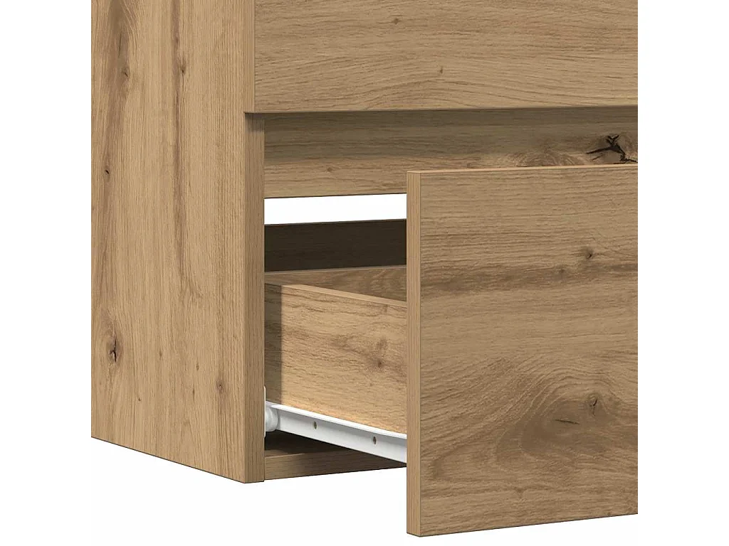 Armoire lavabo chêne artisanal 100x38,5x45 cm bois d'ingénierie